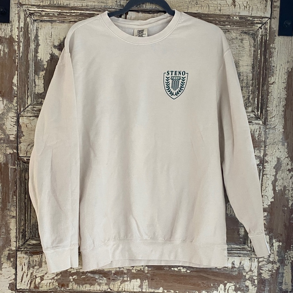 Unisex Comfort Colors Cream Crewneck Sweater, Size M